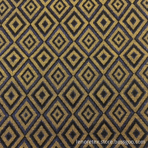 Metallic Lurex Gold Acrylic Polyester Woven Jacquard Fabric